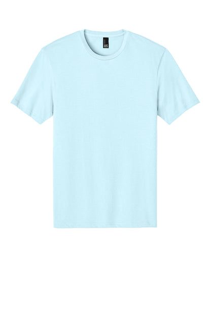 Front View of Seaglass Blue District Perfect Weight Tee. DT104 plain