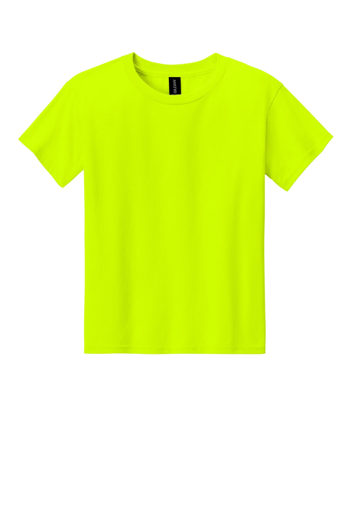 Front View of SftyGrn Gildan Youth Light Cotton Tee 3000B