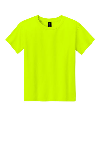 Front View of SftyGrn Gildan Youth Light Cotton Tee 3000B
