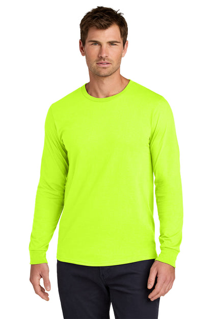 Front View of SftyGrn Jerzees Classics Unisex Cotton Long Sleeve T-Shirt 363L plain