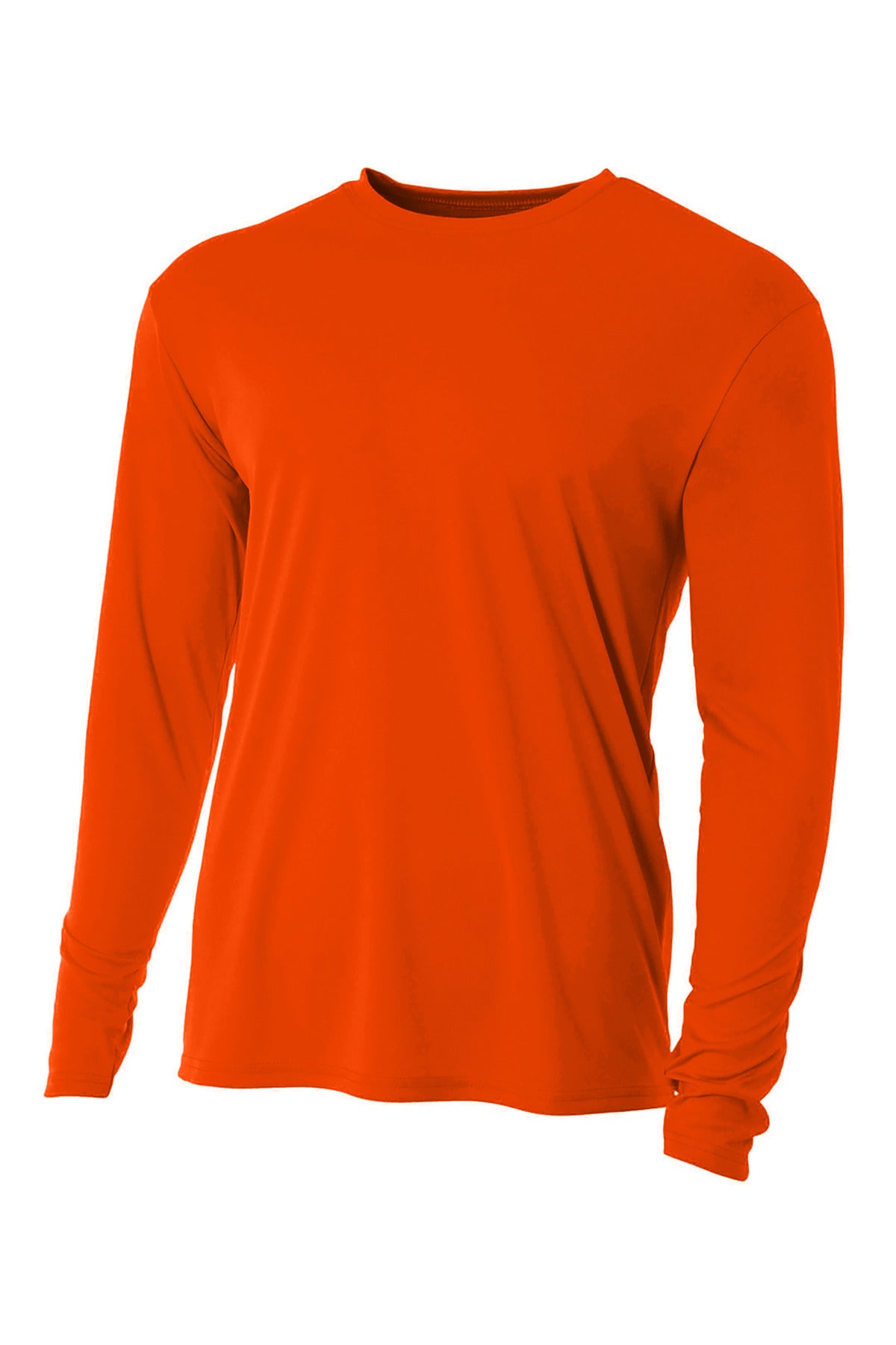 Front View of SftyOrg A4 Cooling Performance Long Sleeve Tee A4N3165 plain