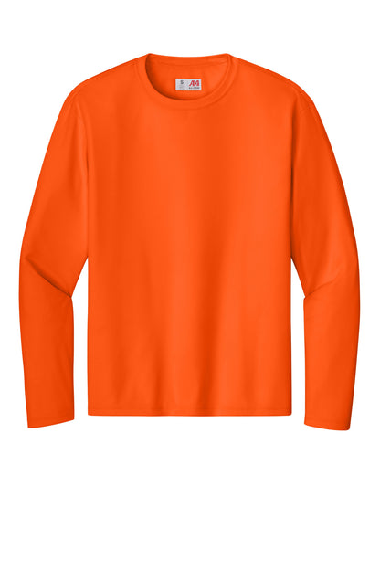 Front View of SftyOrg A4 Cooling Performance Long Sleeve Tee A4N3165 plain