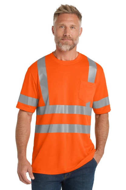 Front View of SftyOrg CornerStone ANSI 107 Class 3 Mesh Tee. CS202 plain