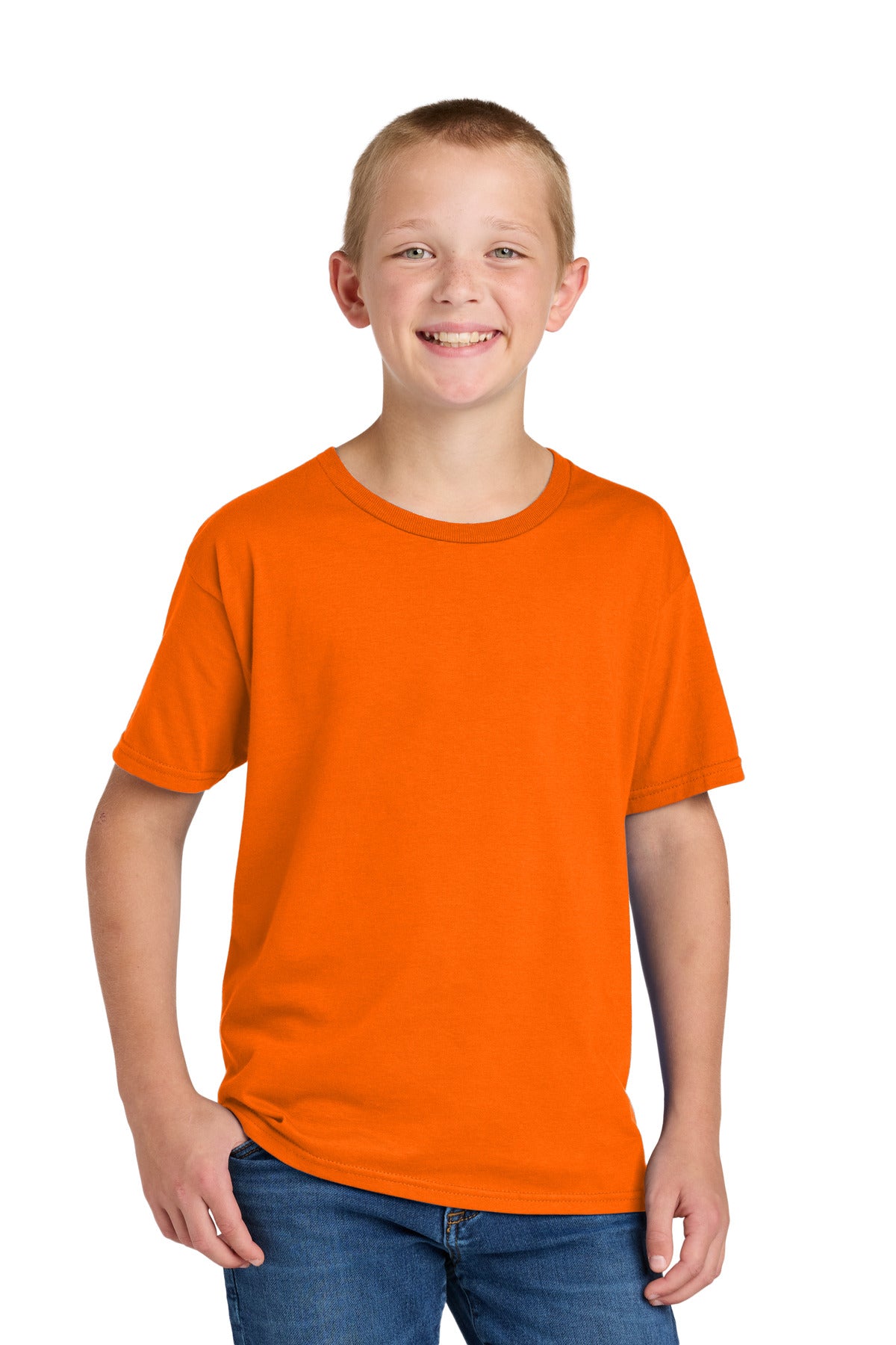 Front View of SftyOrg Jerzees Classics Youth Cotton T-Shirt 363Y plain