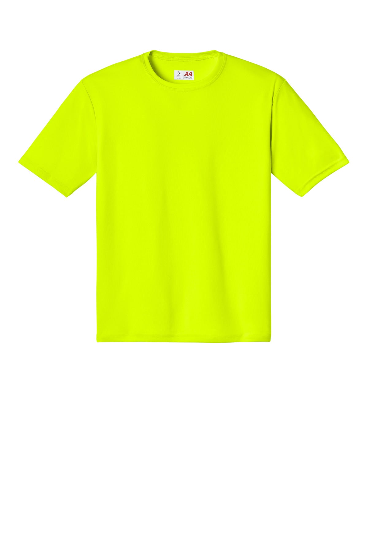 Front View of SftyYellow A4 Cooling Performance Short Sleeve Tee A4N3142 plain
