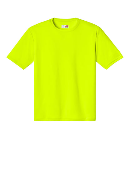 Front View of SftyYellow A4 Cooling Performance Short Sleeve Tee A4N3142 plain