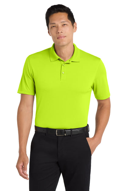 Front View of SftyYellow Port Authority Dry Zone UV Micro-Mesh Polo. K110 plain