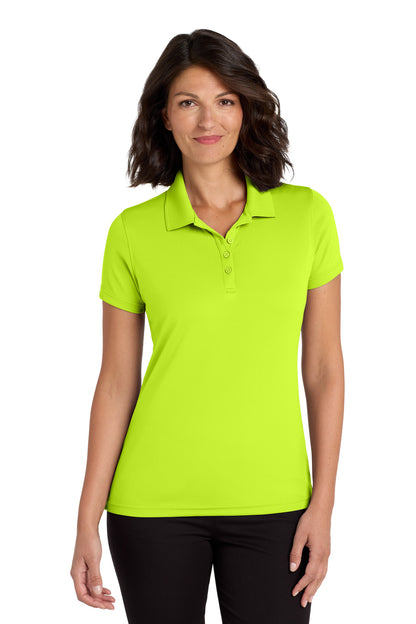Front View of SftyYellow Port Authority Women's Dry Zone UV Micro-Mesh Polo. LK110 plain