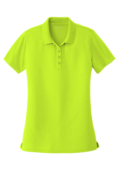 Front View of SftyYellow Port Authority Women's Dry Zone UV Micro-Mesh Polo. LK110 plain