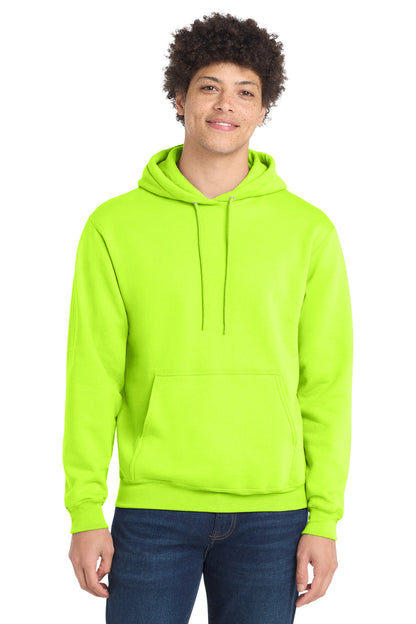 Front View of SGreen Port & Co Core Fleece Pullover Hooded Sweatshirt. PC78H plain