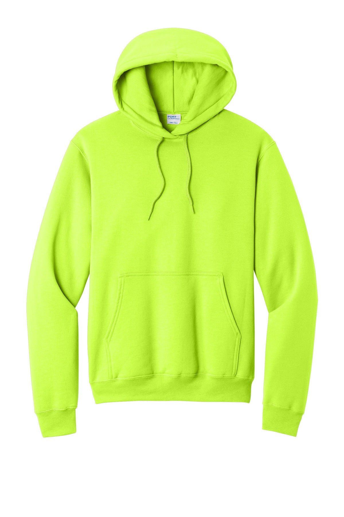 Front View of SGreen Port & Co Core Fleece Pullover Hooded Sweatshirt. PC78H plain