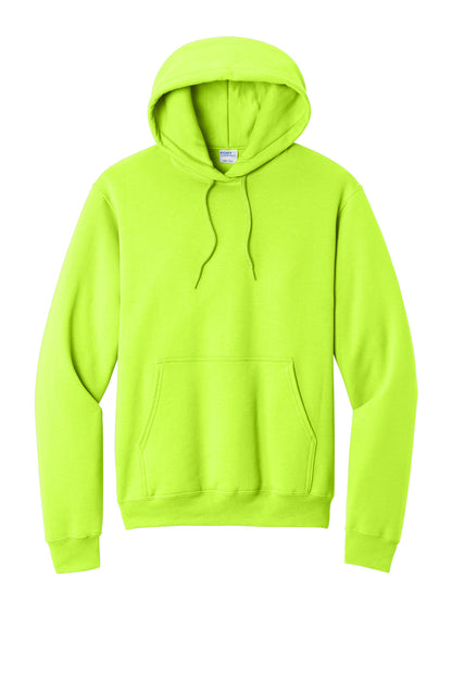 Front View of SGreen Port & Co Core Fleece Pullover Hooded Sweatshirt. PC78H plain