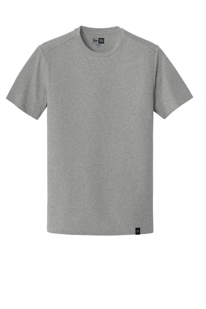 Front View of Shadow Grey He New Era Heritage Blend Crew Tee. NEA100 plain