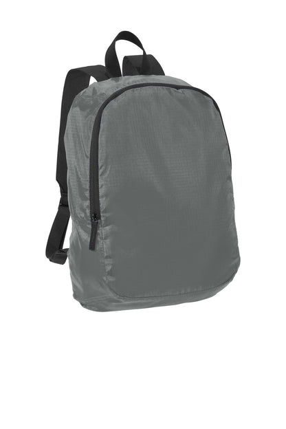 Front View of Shadow Grey Port Authority Crush Ripstop Backpack BG213 plain