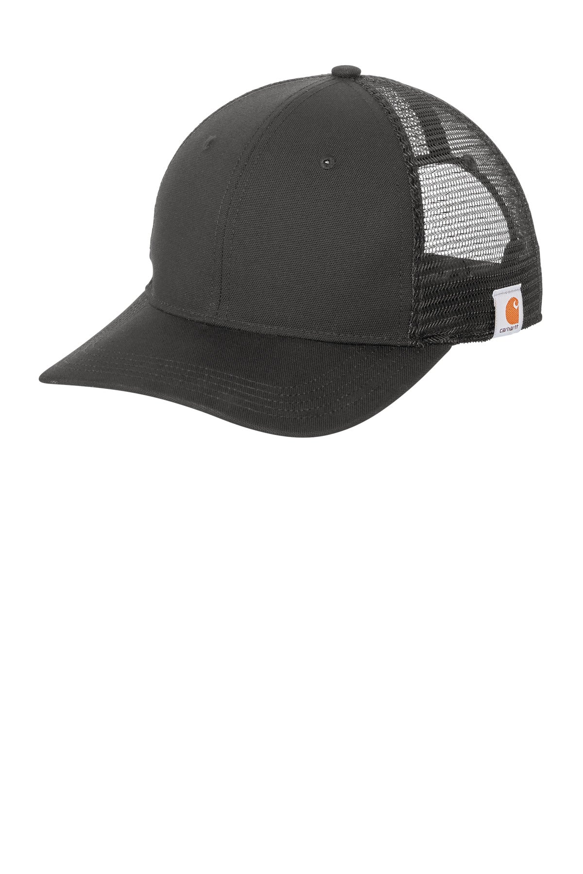 Front View of ShadowGrey Carhartt Canvas Mesh Back Cap CT105298 plain