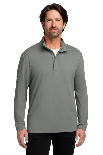Front View of ShadowGrey Port Authority Fairway Stretch 1/4-Zip K829 plain