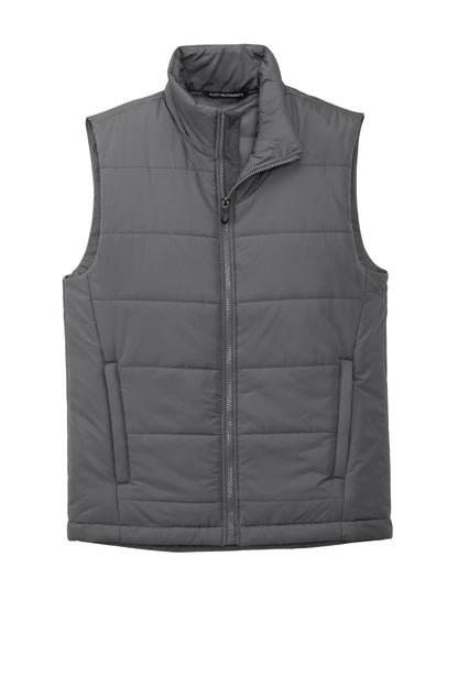 Front View of ShadowGrey Port Authority Puffer Vest J853 plain
