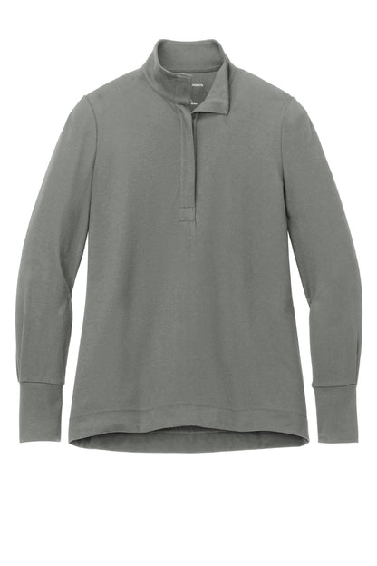 Front View of ShadowGrey Port Authority Women's Fairway Stretch 1/4-Zip LK829 plain