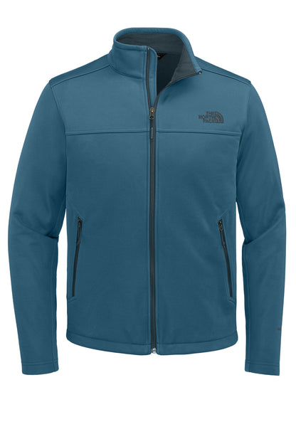 Front View of ShadyBlue The North Face Chest Logo Ridgewall Soft Shell Jacket NF0A88D5 plain
