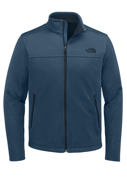 Front View of ShadyBlue The North Face Chest Logo Ridgewall Soft Shell Jacket NF0A88D5 plain