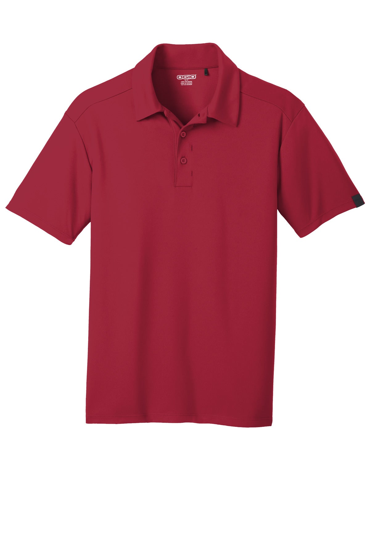 Front View of Signal Red OGIO Framework Polo. OG125 plain