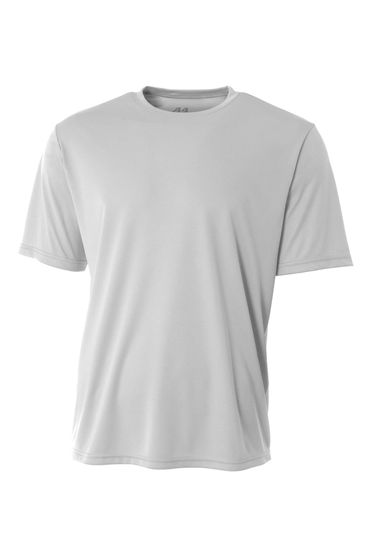 Front View of Silver A4 Cooling Performance Short Sleeve Tee A4N3142 plain
