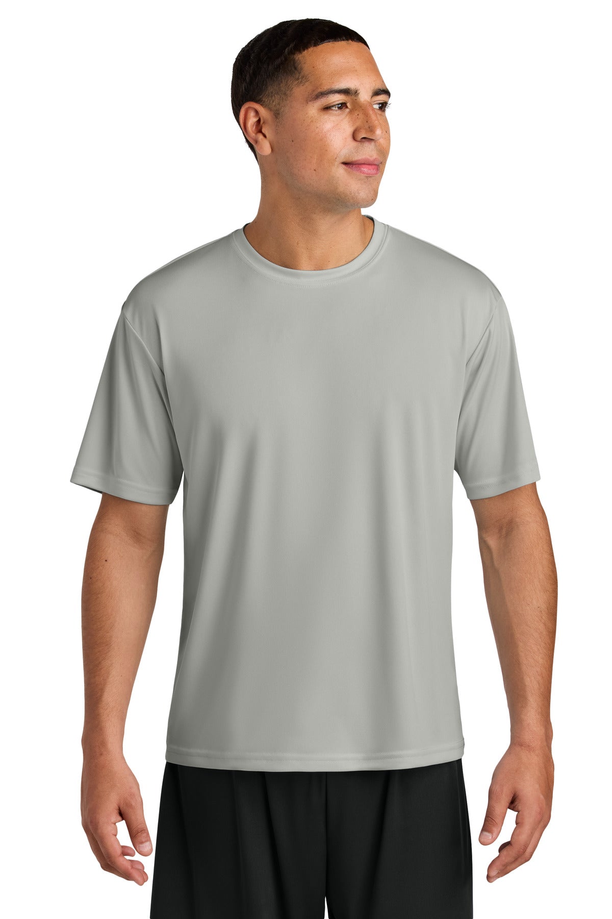 Front View of Silver A4 Cooling Performance Short Sleeve Tee A4N3142 plain