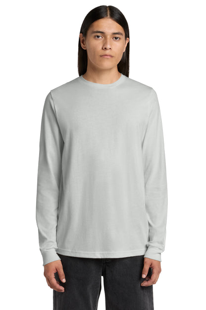 Front View of Silver BELLA+CANVAS Unisex Jersey Long Sleeve Tee. BC3501 plain