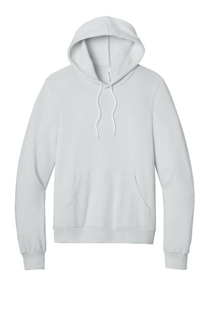 Front View of Silver BELLA+CANVAS Unisex Sponge Fleece Pullover Hoodie. BC3719 plain