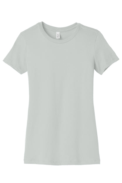 Front View of Silver BELLA+CANVAS Women's Slim Fit Tee. BC6004 plain