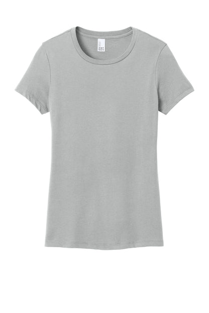 Front View of Silver District Women's Perfect Weight Tee. DM104L plain