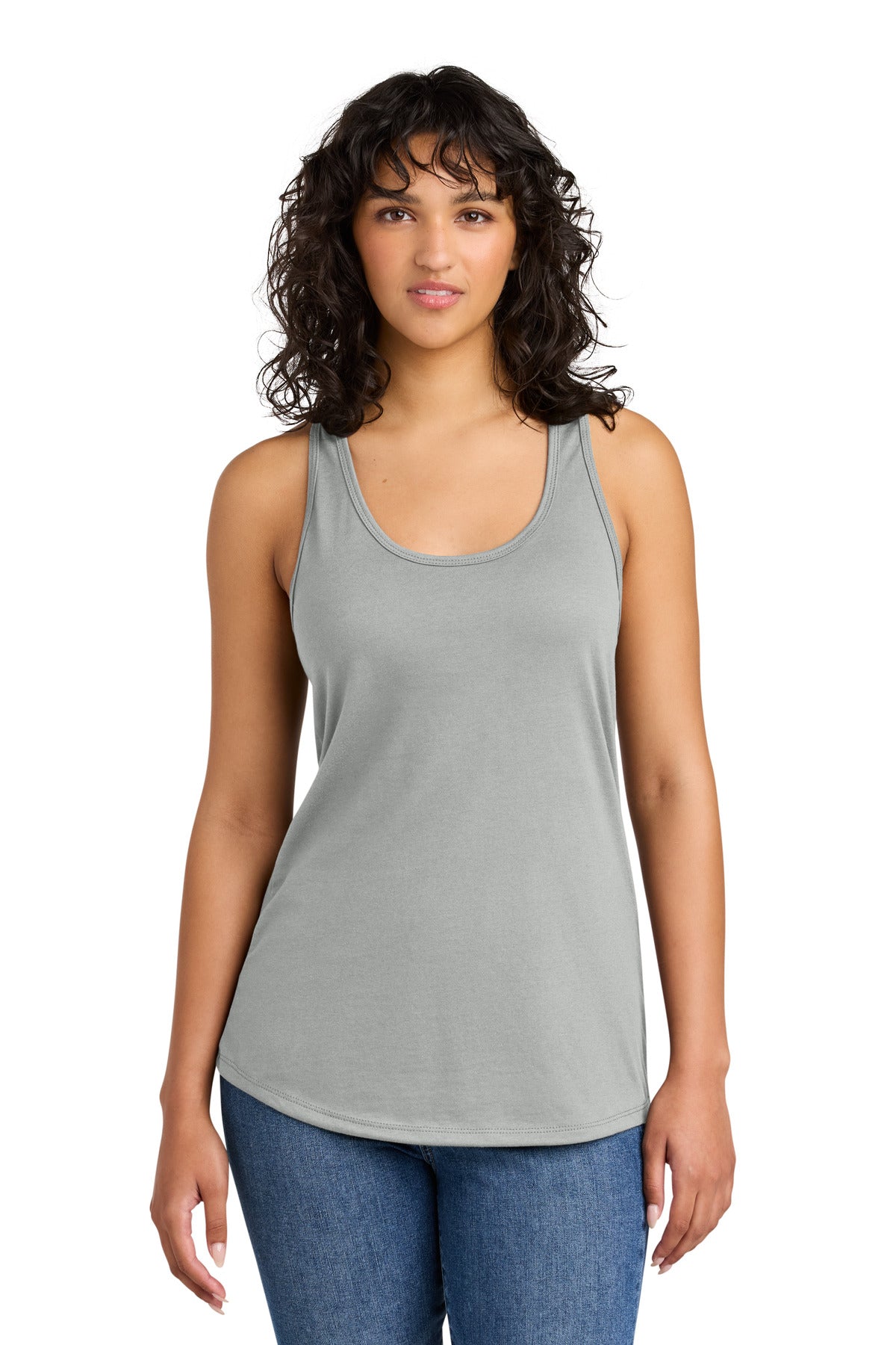 Front View of Silver Next Level Apparel Women's Ideal Racerback Tank NL1533 plain