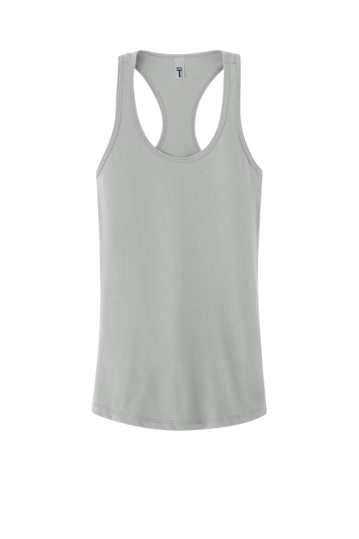 Front View of Silver Next Level Apparel Women's Ideal Racerback Tank NL1533 plain