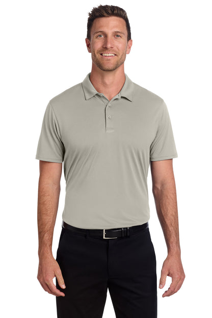 Front View of Silver Port Authority Performance Staff Polo K398 plain
