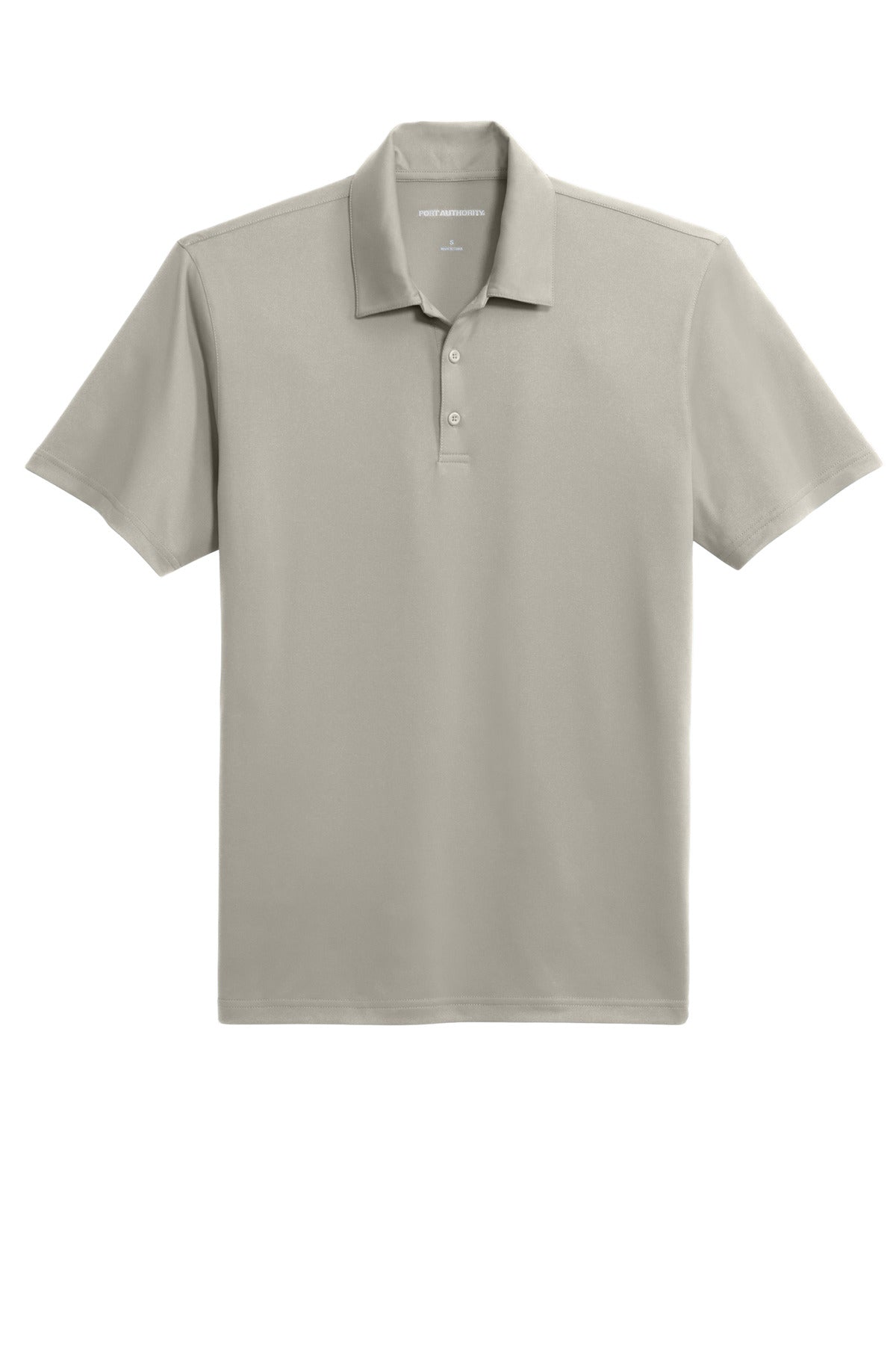 Front View of Silver Port Authority Performance Staff Polo K398 plain