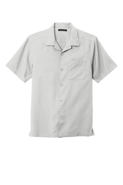 Front View of Silver Port Authority Short Sleeve Performance Staff Shirt W400 plain