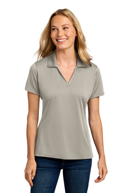 Front View of Silver Port Authority Women's Performance Staff Polo LK398 plain