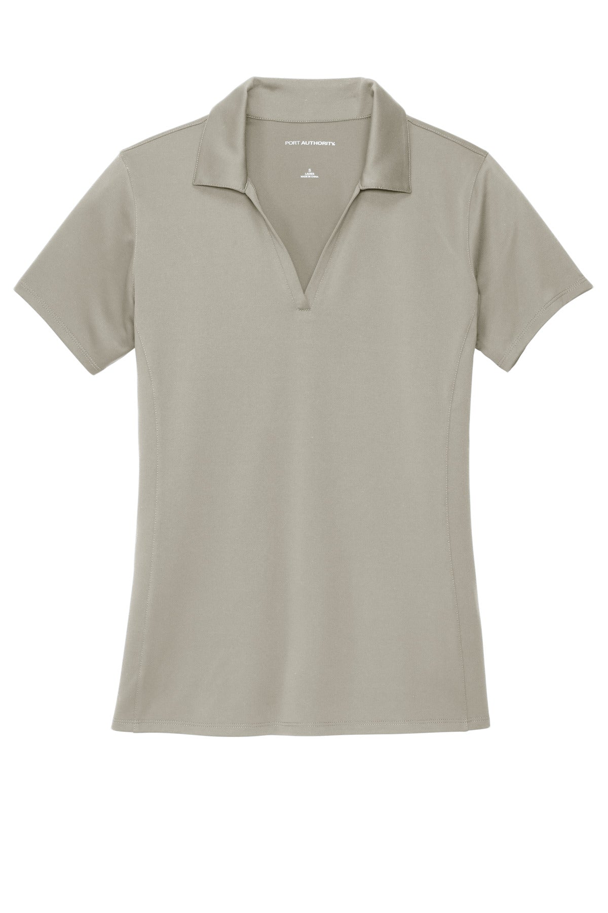 Front View of Silver Port Authority Women's Performance Staff Polo LK398 plain