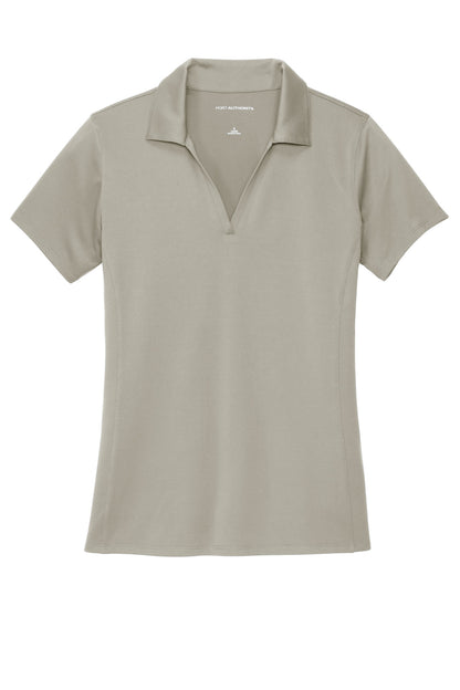 Front View of Silver Port Authority Women's Performance Staff Polo LK398 plain