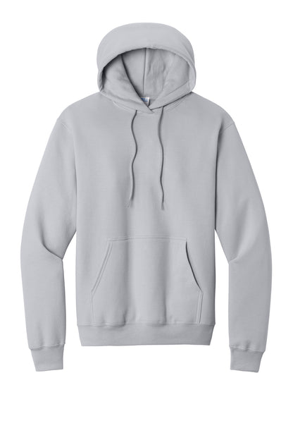 Front View of Silver Port & Co Core Fleece Pullover Hooded Sweatshirt. PC78H plain