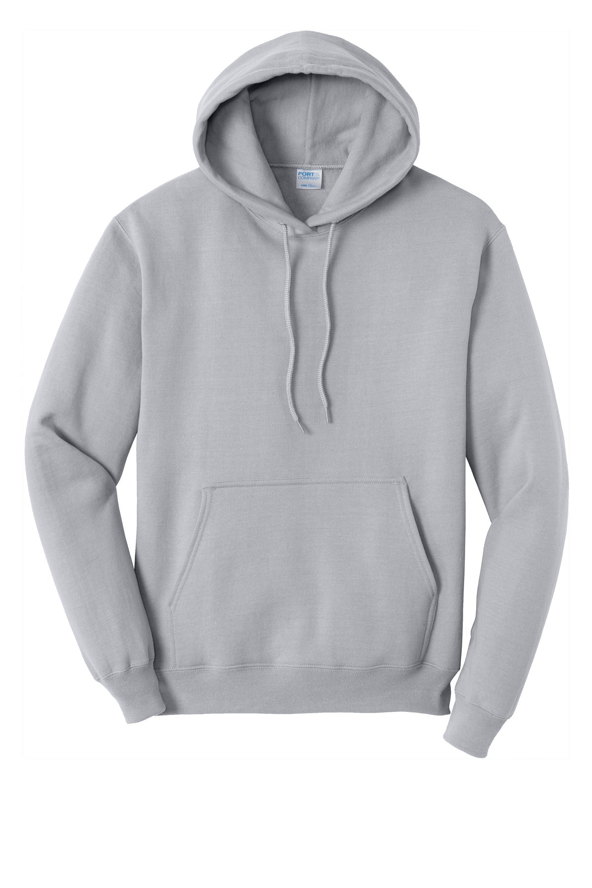 Front View of Silver Port & Co Core Fleece Pullover Hooded Sweatshirt. PC78H