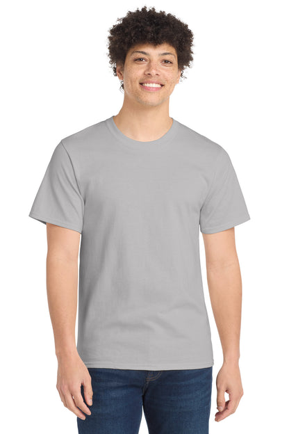 Front View of Silver Port & Co Essential Tee. PC61 plain