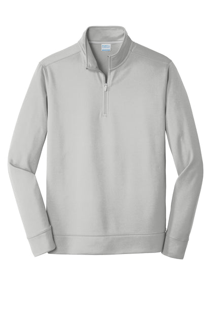 Front View of Silver Port & Co Performance Fleece 1/4-Zip Pullover Sweatshirt. PC590Q plain