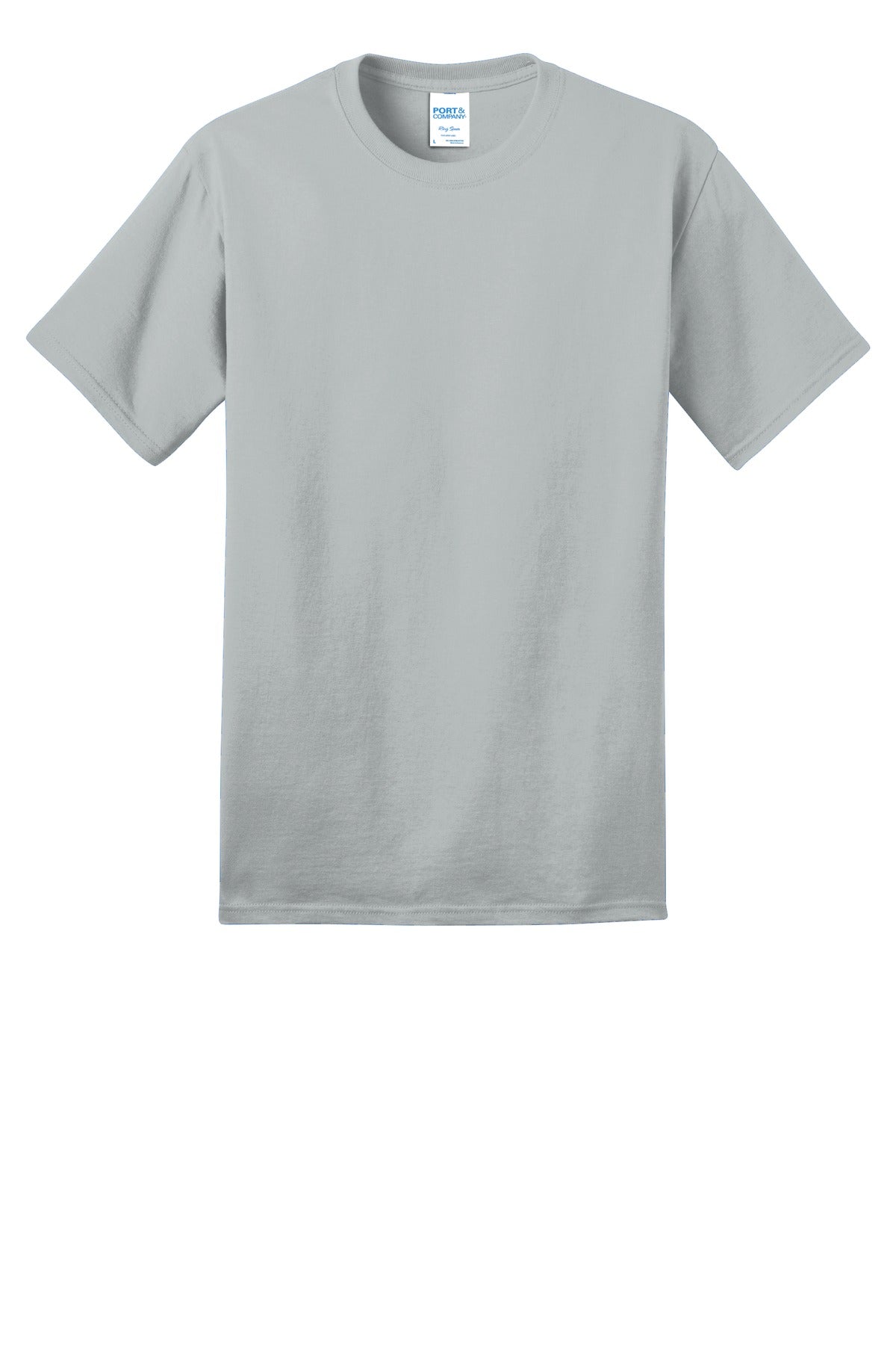 Front View of Silver Port & Co Ring Spun Cotton Tee. PC150 plain