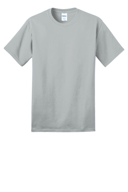 Front View of Silver Port & Co Ring Spun Cotton Tee. PC150 plain