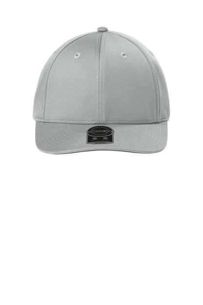Front View of Silver Sport-Tek Impact Mesh Stretch-Tek Adjustable Cap STC71 plain