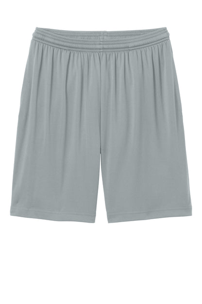 Front View of Silver Sport-Tek PosiCharge Competitor 7" Pocketed Short ST349P plain