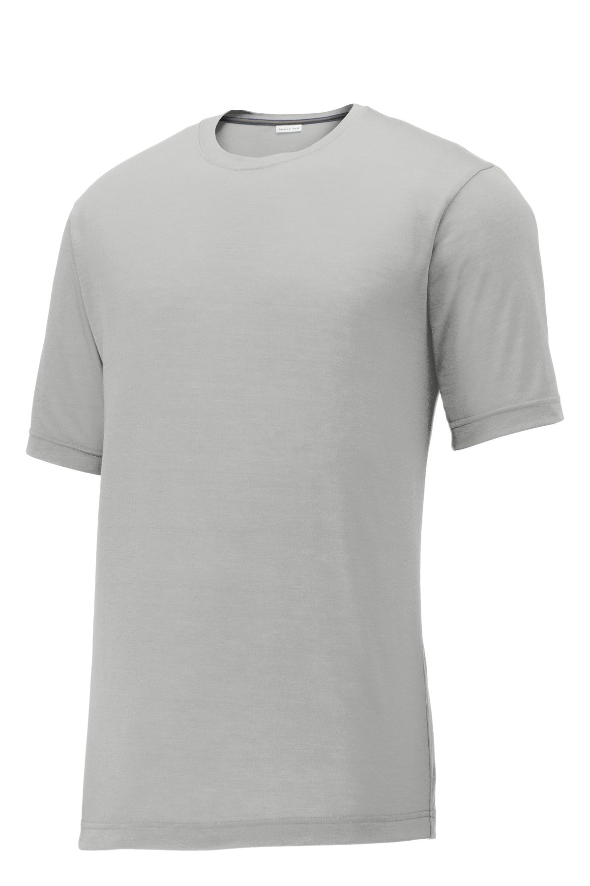 Front View of Silver Sport-Tek PosiCharge Competitor Cotton Touch Tee. ST450 plain