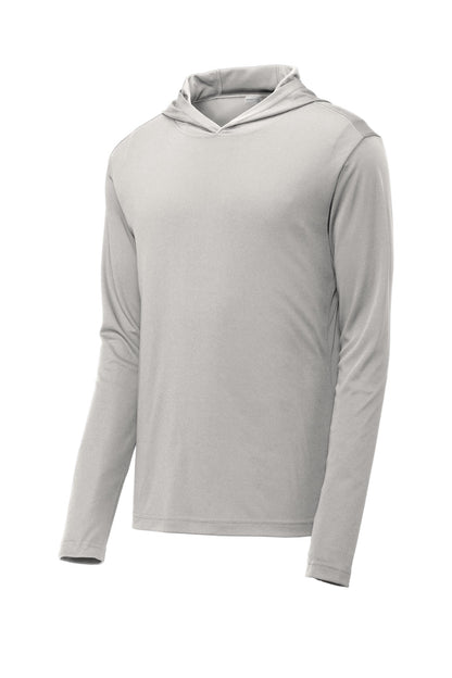Front View of Silver Sport-Tek PosiCharge Competitor Hooded Pullover. ST358 plain
