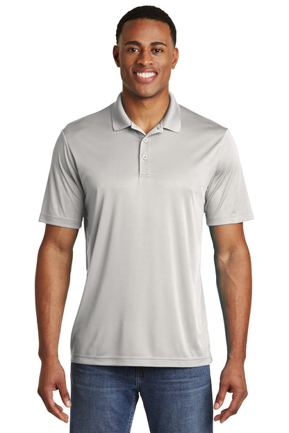Front View of Silver Sport-Tek PosiCharge Competitor Polo. ST550 plain